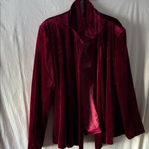 Metrostyle Rich Burgundy Velvet Blazer